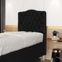 Imagem de Cabeceira Estofada Decorativa Pollux para Cama Box 90 para Cama de Solteiro Couro Preto Aradecor