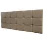 Imagem de Cabeceira Estofada Em Tecido Sued Painel Aconchego 140cm Casal Para Cama Box Bege