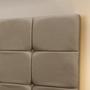 Imagem de Cabeceira Estofada Em Tecido Sued Painel Aconchego 140cm Casal Para Cama Box Bege