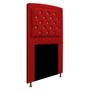 Imagem de Cabeceira Estofada Geovana 100cm para Cama Solteiro com Strass Capitonê Suede Vermelho - Damaffê Móveis