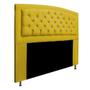 Imagem de Cabeceira Estofada Geovana 160cm para Cama Queen Size com Strass Capitonê material sintético Amarelo - KDAcanto Móveis