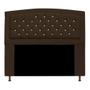 Imagem de Cabeceira Estofada Geovana 160cm para Cama Queen Size com Strass Capitonê Suede Marrom