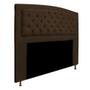 Imagem de Cabeceira Estofada Geovana 195 cm para Cama King Size Com Capitonê Suede Marrom - Damaffê Móveis
