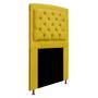 Imagem de Cabeceira Estofada Geovana 90cm Solteiro Capitonê material sintético Amarelo - Damaffê Móveis