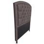 Imagem de Cabeceira Estofada Geovana com Capitonê para Cama Box Solteiro 90cm material sintético Marrom