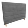 Imagem de Cabeceira Estofada Helena para Cama Box de Solteiro Suede Cinza Grafite 100cm JBF