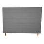 Imagem de Cabeceira Estofada Helena para Cama Box de Solteiro Suede Cinza Grafite 100cm JBF