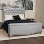 Imagem de Cabeceira Estofada Julia Casal 140 cm para Cama Box Suede Cinza Amassado - Shop das Cabeceiras