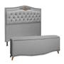Imagem de Cabeceira Estofada Julia Casal 140 cm para Cama Box Suede Cinza Amassado - Shop das Cabeceiras