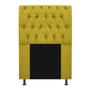 Imagem de Cabeceira Estofada Lady 90 cm Solteiro Com Capitonê  Suede Amarelo - Damaffê Móveis