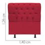 Imagem de Cabeceira Estofada Lady Capitonê 140 cm Casal Quarto para Cama Box Suede Vermelho - Damaffê Móveis