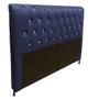 Imagem de Cabeceira Estofada Lady com Botões de Strass para Cama Box Casal 140cm Suede Azul Marinho
