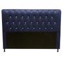Imagem de Cabeceira Estofada Lady com Botões de Strass para Cama Box Casal 140cm Suede Azul Marinho