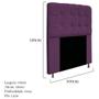 Imagem de Cabeceira Estofada Mel 100 cm para Cama Solteiro com Botonê Suede Roxo