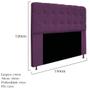 Imagem de Cabeceira Estofada Mel com Capitonê 140 cm para Cama Box de Casal Suede Roxo Quarto - AM Decor