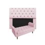 Imagem de Cabeceira Estofada Mirage e Recamier Grécia King 195 cm Suede Rosa Bebe - LM DECOR