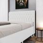 Imagem de Cabeceira Estofada para Cama Box Bellatrix 140 para Cama de Casal Couro Artificial Branco Aradecor