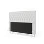 Imagem de Cabeceira Estofada para Cama Box Bellatrix 140 para Cama de Casal Couro Artificial Branco Aradecor