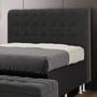 Imagem de Cabeceira Estofada para Cama Box Dama 140 para Cama de Casal Sued Cinza Aradecor