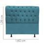 Imagem de Cabeceira Estofada Paris Botão Capitonê 160cm Queen Size Para Cama Box Quarto Suede Azul Turquesa - Ahz Móveis