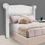 Imagem de Cabeceira Estofada Sienna Para Cama Box Queen 160 Cm Corano Branco - LM DECOR