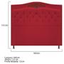 Imagem de Cabeceira Estofada Yasmim 160 cm Queen Size Suede Vermelho - ADJ Decor