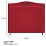 Imagem de Cabeceira Estofada Yasmim 90 cm Solteiro Suede Vermelho - ADJ Decor