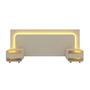 Imagem de Cabeceira Extensível Innova 2 Gavetas com Led 100% Mdf Off White - Gelius
