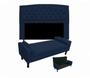 Imagem de Cabeceira Geovana + Calçadeira Fênix Para Quarto Queen 160cm Suede Azul Marinho - LM DECOR