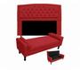 Imagem de Cabeceira Geovana + Calçadeira Fênix Para Quarto Solteiro 90cm Suede Vermelho - DL Decor