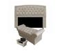 Imagem de Cabeceira Geovana e Calçadeira Veneza Estofada Queen 160cm Suede Bege - DL Decor