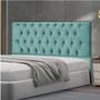 Imagem de Cabeceira Jade 120Cm P/ Cama Box Solteiro Suede Azul Tiffany