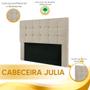 Imagem de Cabeceira Julia Cama Box Casal 140cm Estofada em Suede Bege Amassado Shop das Cabeceiras