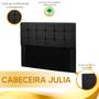 Imagem de Cabeceira Julia Cama Box Casal 140cm Estofada em Veludo Preto Star Confort