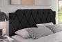 Imagem de Cabeceira Kelly Suede Estofada para Cama Box de Casal King Size 1,95x55cm Cor Preto