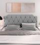 Imagem de Cabeceira Kelly Suede Grafite Estofada para Cama Box de Casal 140x54cm