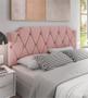 Imagem de Cabeceira Kelly Suede Rose Estofada para Cama Box Queen 160x54cm