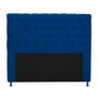 Imagem de Cabeceira Kristal Estofada Capitonê 195 cm para Cama Box King Suede Azul Marinho Quarto - AM Decor