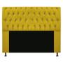 Imagem de Cabeceira Lady Estofada com Strass 160 cm para Cama Box Queen Suede Amarelo Quarto - AM Decor