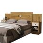 Imagem de Cabeceira Lara Em Madeira Mdf Com Mesa De Cabeceira Para Cama Box Casal E Queen