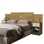 Imagem de Cabeceira Lara Em Madeira Mdf Com Mesa De Cabeceira Para Cama Box Casal E Queen