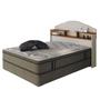 Imagem de Cabeceira Luxo Evelyn Cama Box Casal OffWhite/Canela