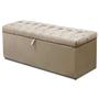Imagem de Cabeceira Mais Calçadeira Baú Casal 140cm Para Cama Box Paris Suede Marfim - DS Estofados