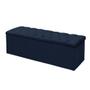 Imagem de Cabeceira Mais Calçadeira Baú King 190cm Para Cama Box Sofia Suede Azul Marinho - DS Estofados