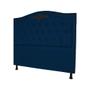 Imagem de Cabeceira mais Calçadeira Casal 140cm Para Cama Box Greta Suede Azul Marinho - DS Estofados