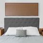 Imagem de Cabeceira mais Calçadeira Casal Juliana 140cm Para Cama Box Suede Cinza - DS Estofados