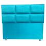 Imagem de Cabeceira Módena H6 Azul Turquesa Suede Liso Casal 140 X 120 Cm