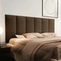 Imagem de Cabeceira Modular E Box Solteiro 60x100 Em Suede Marrom