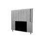 Imagem de Cabeceira Opala Cama Box Solteiro 90cm Linho Cinza - SSX Multicoisas