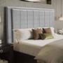 Imagem de Cabeceira Opala Cama Box Solteiro 90cm Linho Cinza - SSX Multicoisas